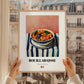 Bouillabaisse – on Striped Tablecloth, French Food Wall Art, styled in a charming Paris street view