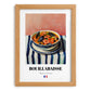 Bouillabaisse – on Striped Tablecloth, French Food Wall Art, set in oak frame