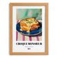 Croque Monsieur – Oil Painting, French Food Wall Illustration, set in oak frame