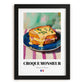 Croque Monsieur – Oil Painting, French Food Wall Illustration, in sleek black frame