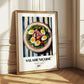 Salade Niçoise – on Striped Tablecloth, French Food Painting
