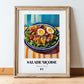 Salade Niçoise – Colorful Oil Painting, French Food Wall Decor, in wooden frame leaning on the floor