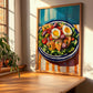 Salade Niçoise – Colorful Oil Painting, French Food Wall Decor, clean layout with no caption