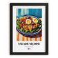 Salade Niçoise – Colorful Oil Painting, French Food Wall Decor, in sleek black frame