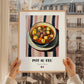 Pot-au-feu – on Striped Tablecloth, French Food Painting, styled in a charming Paris street view