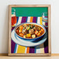 Navarin d’Agneau – Colorful Oil Painting, French Food Poster, no-text version framed in wood