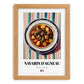 Navarin d’Agneau – on Striped Tablecloth, French Food Wall Art, set in oak frame