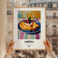 Crêpes – Art, French French Pastry Painting, styled in a charming Paris street view