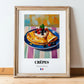 Crêpes – Art, French French Pastry Painting, in wooden frame leaning on the floor