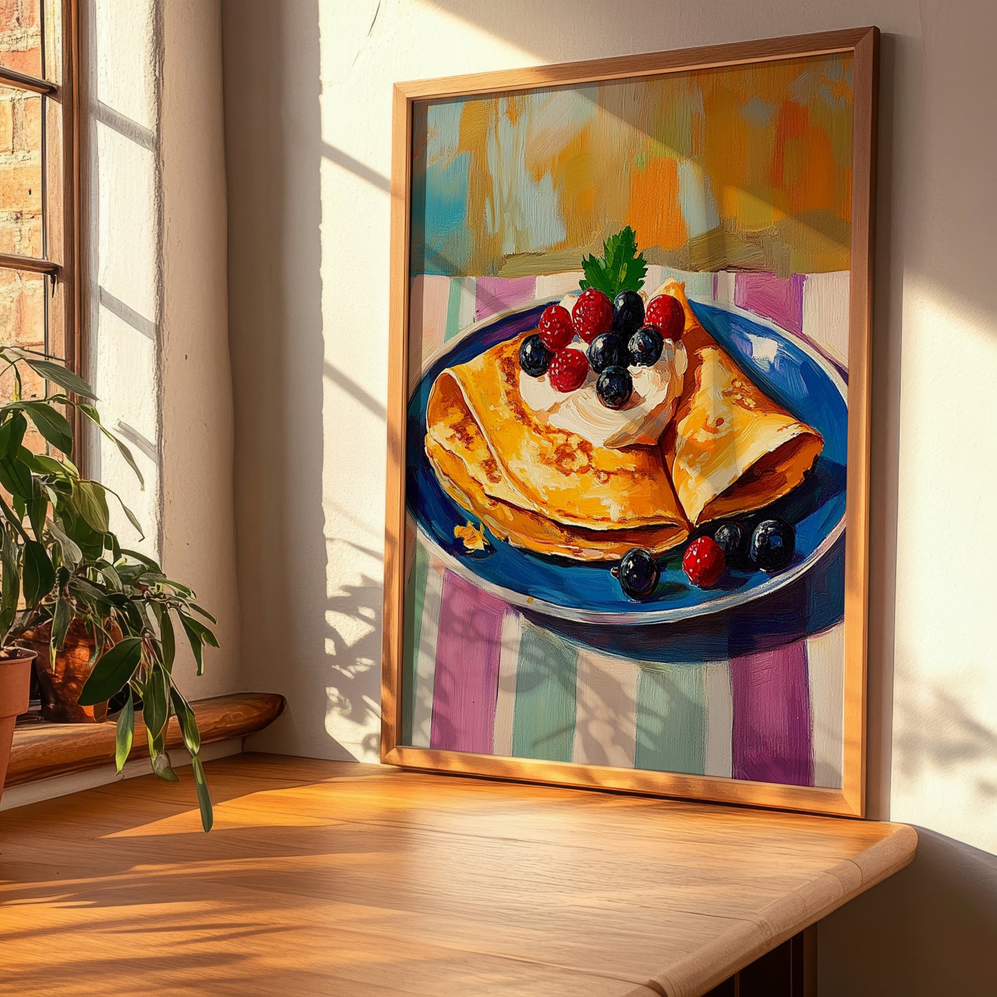 Crêpes – Art, French French Pastry Painting, clean layout with no caption