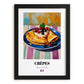 Crêpes – Art, French French Pastry Painting, in sleek black frame