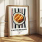 Galette Bretonne – on Striped Tablecloth, French Pastry Illustration 