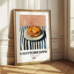 Galette Bretonne – on Striped Tablecloth, French Pastry Print 