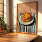 Galette Bretonne – on Striped Tablecloth, French Pastry Print, clean layout with no caption