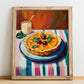 Tarte Tatin – Colorful Oil Painting, French French Dessert Still Life, no-text version framed in wood