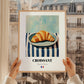 Croissant – Art, French French Pastry Still Life, styled in a charming Paris street view