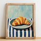 Croissant – Art, French French Pastry Still Life, no-text version framed in wood