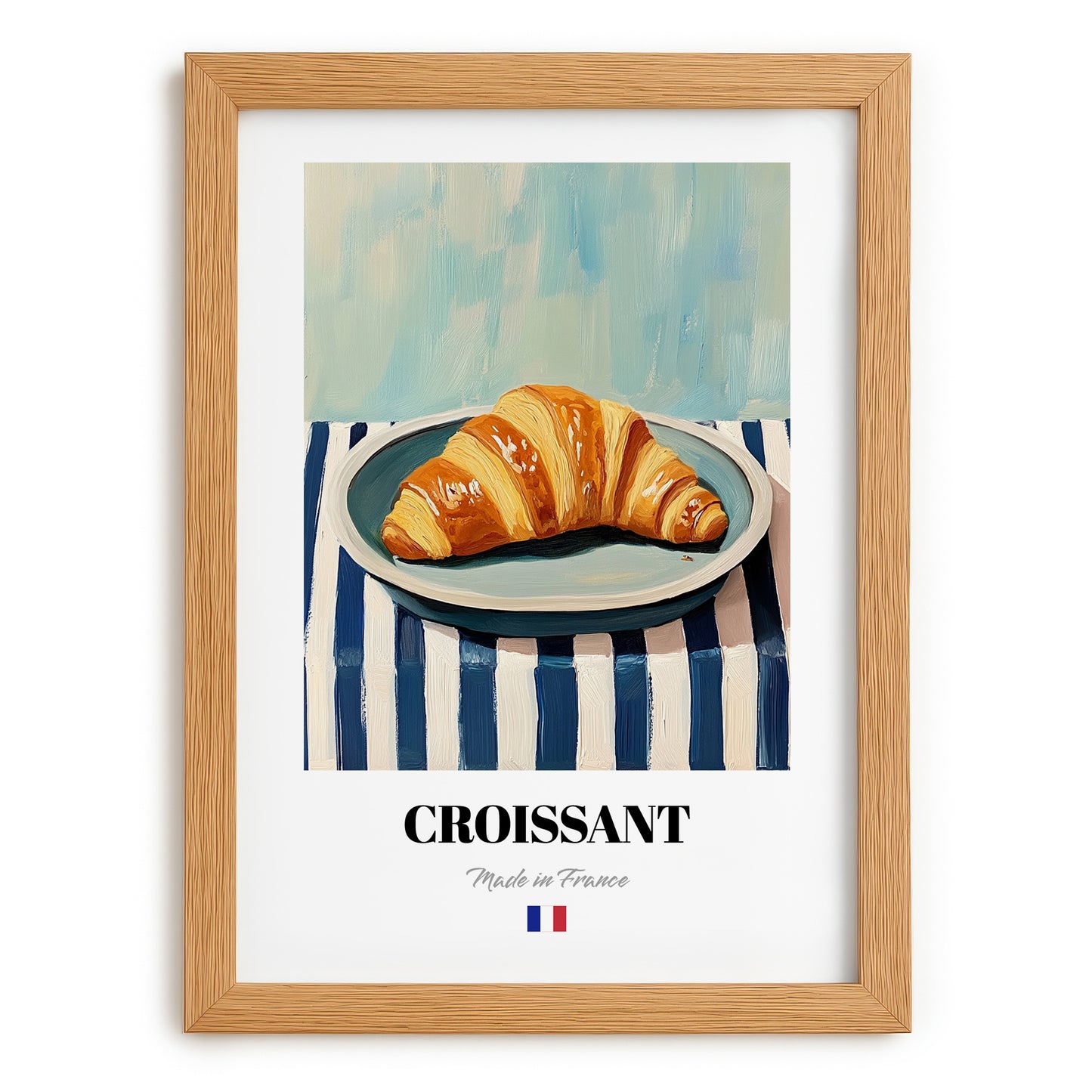 Croissant – Art, French French Pastry Still Life, set in oak frame