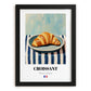 Croissant – Art, French French Pastry Still Life, in sleek black frame