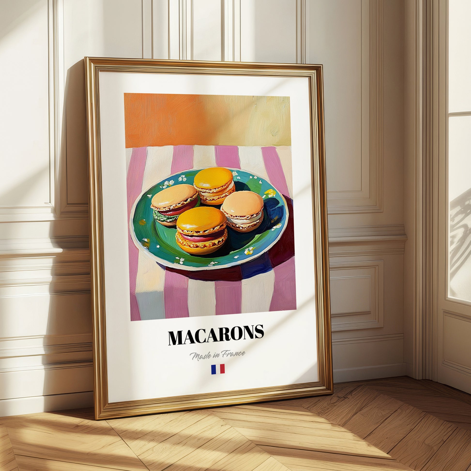 Macarons – Oil Painting, French French Dessert Illustration 