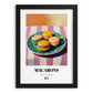Macarons – Oil Painting, French French Dessert Illustration, in sleek black frame