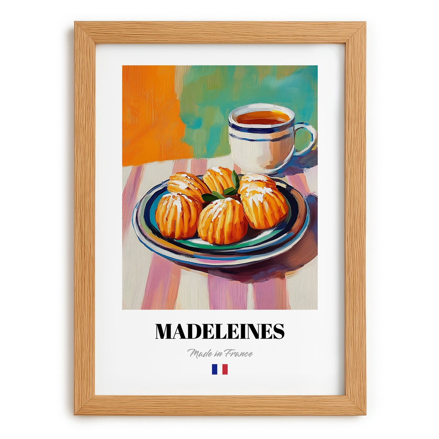 Madeleines – Art, French French Pastry Print, set in oak frame