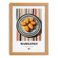 Madeleines – on Striped Tablecloth, French French Pastry Wall Decor, set in oak frame