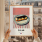 Éclair – on Striped Tablecloth, French French Pastry Still Life, styled in a charming Paris street view