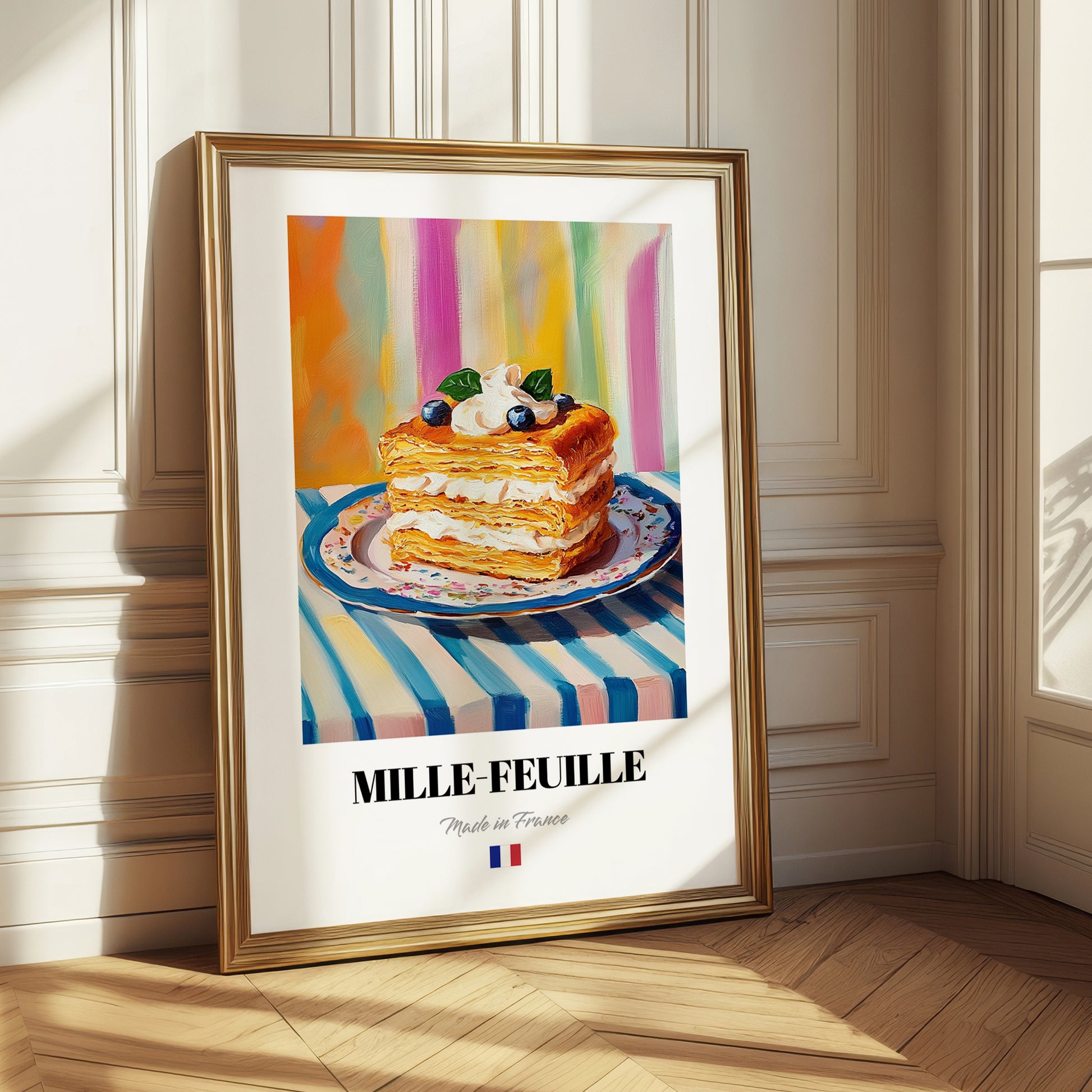 Mille-Feuille – Oil Painting, French French Pastry Painting 