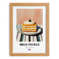 Mille-Feuille – on Striped Tablecloth, French French Pastry Illustration, set in oak frame