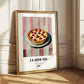 Clafoutis – on Striped Tablecloth, French French Dessert Illustration 