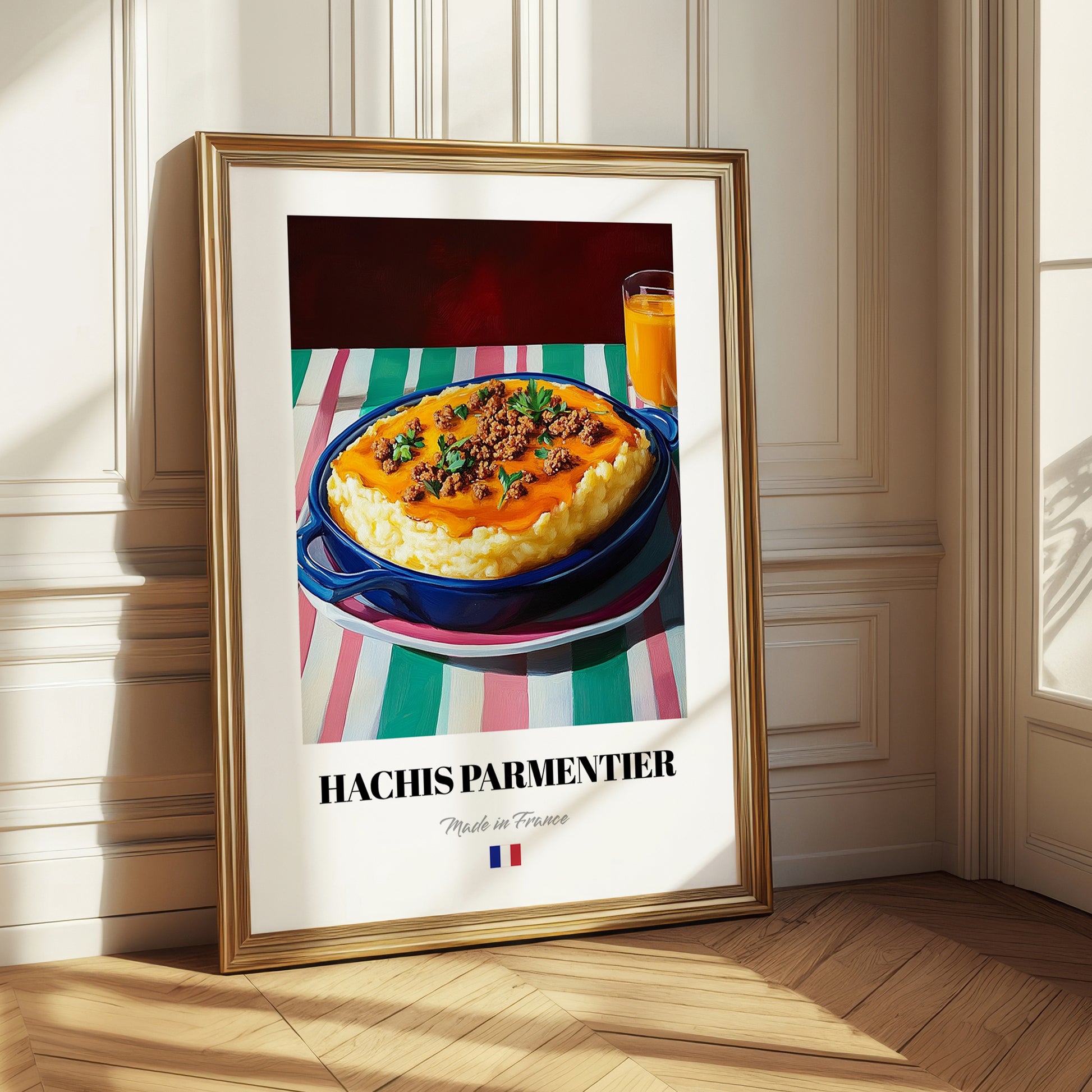 Hachis Parmentier – Oil Painting, French Food Poster
