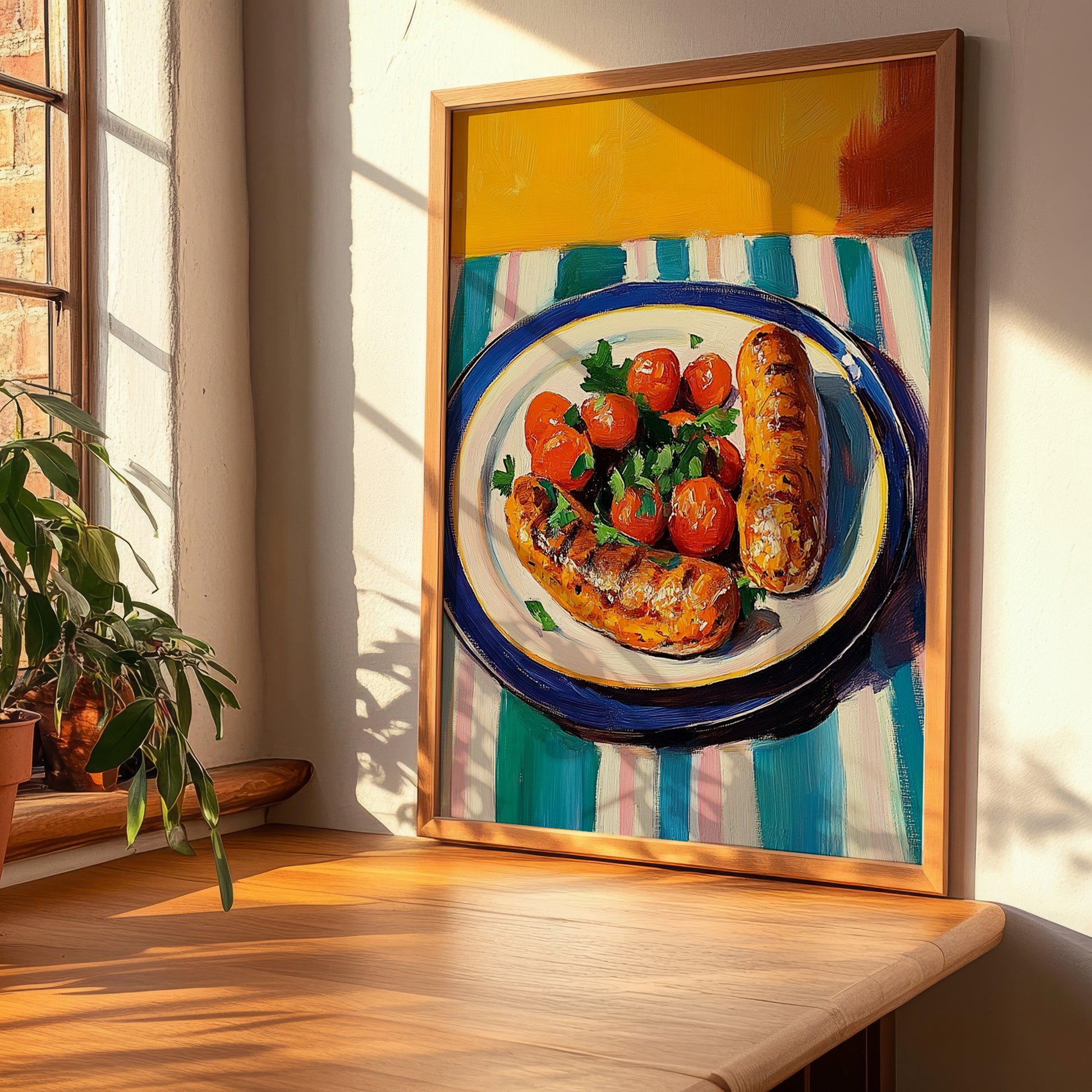 Andouillette – Oil Painting, French Food Painting, clean layout with no caption