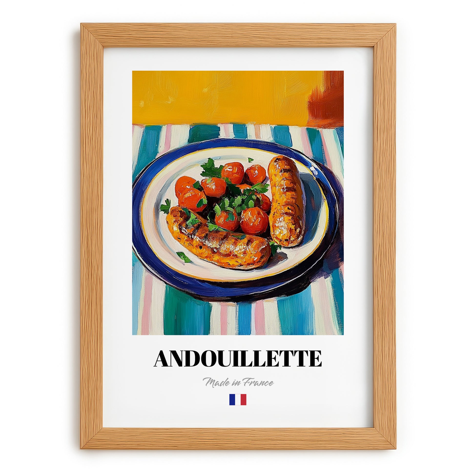 Andouillette – Oil Painting, French Food Painting, set in oak frame