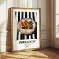 Andouillette – on Striped Tablecloth, French Food Wall Decor