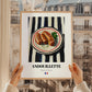 Andouillette – on Striped Tablecloth, French Food Wall Decor, styled in a charming Paris street view