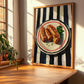 Andouillette – on Striped Tablecloth, French Food Wall Decor, clean layout with no caption