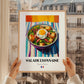 Salade Lyonnaise – Colorful Oil Painting, French Food Wall Illustration, styled in a charming Paris street view