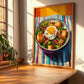 Salade Lyonnaise – Colorful Oil Painting, French Food Wall Illustration, clean layout with no caption