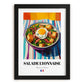 Salade Lyonnaise – Colorful Oil Painting, French Food Wall Illustration, in sleek black frame