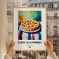 Tarte aux Pommes – Colorful Oil Painting, French French Dessert Illustration, styled in a charming Paris street view