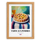 Tarte aux Pommes – Colorful Oil Painting, French French Dessert Illustration, set in oak frame