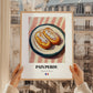 Pain Perdu – on Striped Tablecloth, French French Dessert Still Life, styled in a charming Paris street view