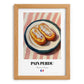 Pain Perdu – on Striped Tablecloth, French French Dessert Still Life, set in oak frame