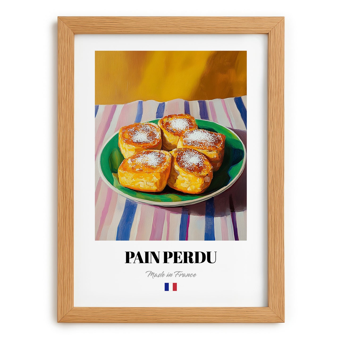 Pain Perdu – Oil Painting, French French Dessert Painting, set in oak frame