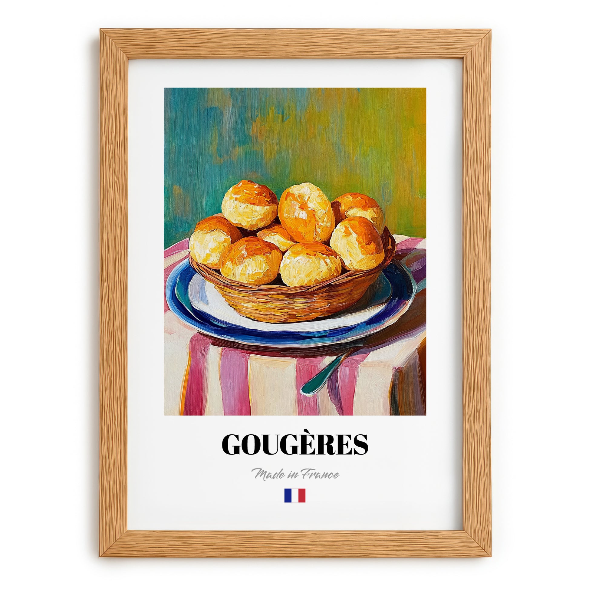 Gougères – Art, French French Pastry Poster, set in oak frame