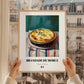 Brandade de Morue – on Striped Tablecloth, French Food Painting, styled in a charming Paris street view