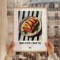 Bœuf en Croûte – on Striped Tablecloth, French Food Art, styled in a charming Paris street view