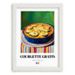Courgette Gratin – Colorful Oil Painting, French Food Illustration, placed in minimal white frame