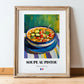 Soupe au Pistou – Colorful Oil Painting, French Food Still Life, in wooden frame leaning on the floor